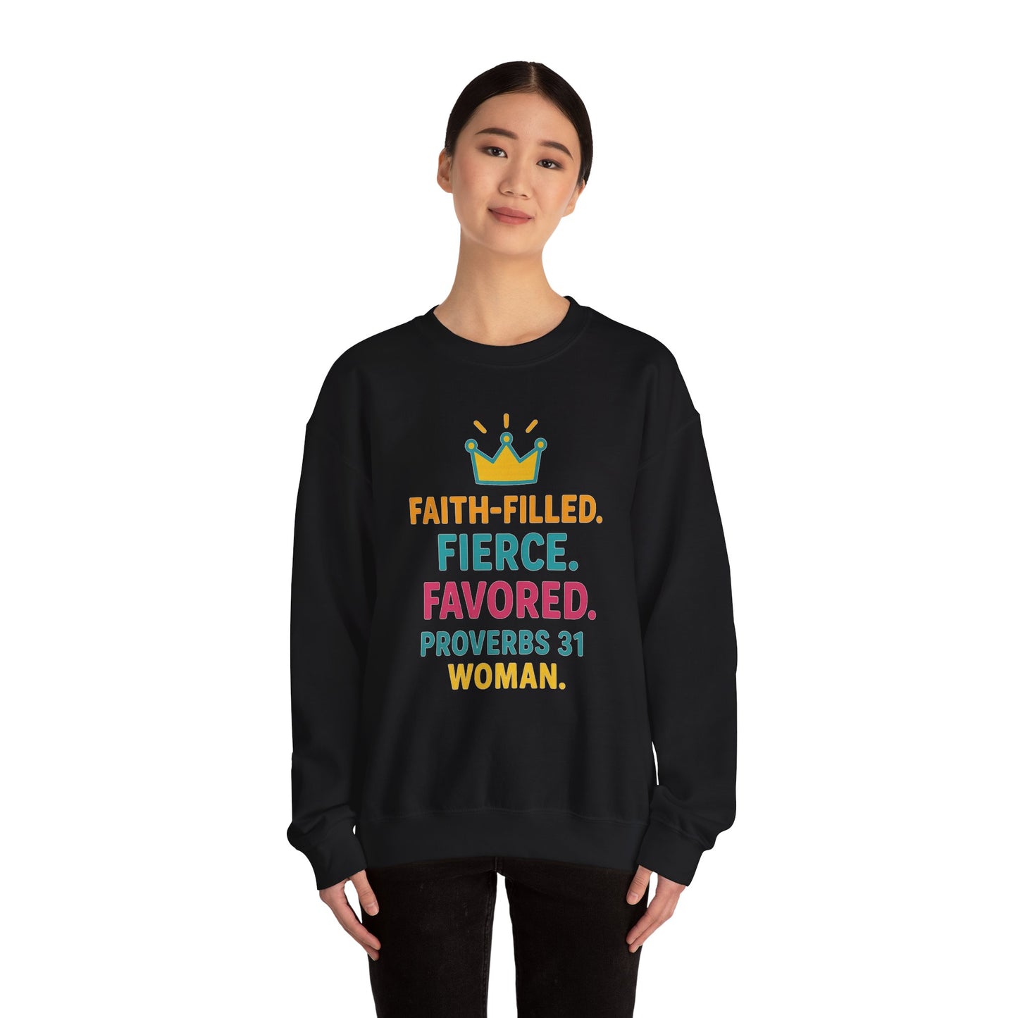 Faith-Filled Proverbs 31 Woman Sweatshirt, Inspirational Crewneck, Motivational Apparel, Christian Gift, Faith-Based Clothing