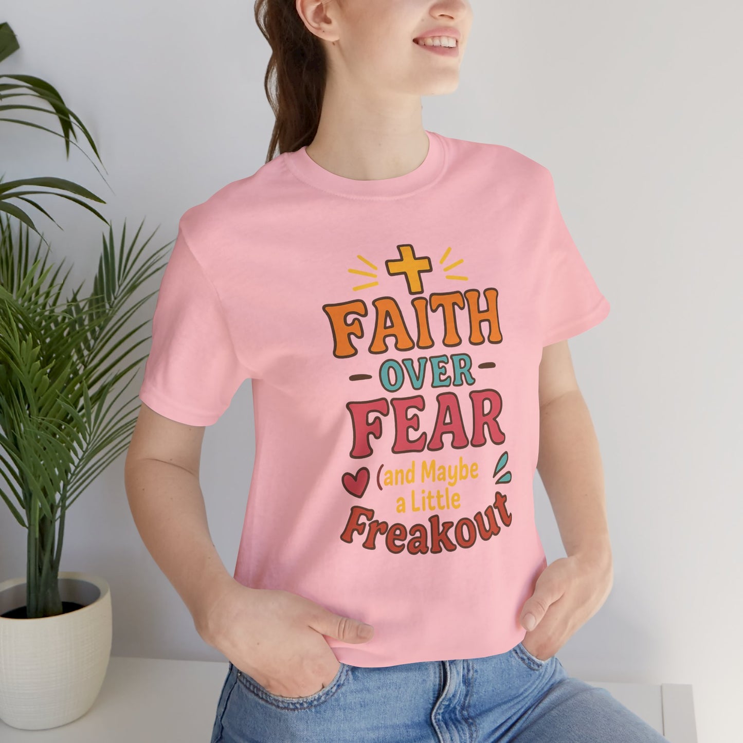Faith Over Fear Inspirational T-Shirt, Christian tee, Motivational Shirt, Gift for Believers, Spiritual Apparel
