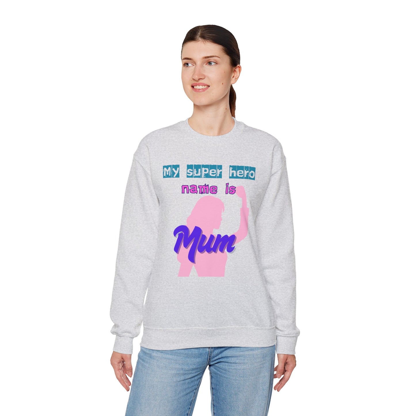 My Superhero Mum Sweatshirt, Cozy Unisex Crewneck, Gift for Moms, Mother's Day, Comfortable Everyday Wear