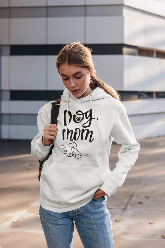 Dog Mom Hooded Sweatshirt, Cute Dog Lover Gift, Pet Owner Apparel, Cozy Sweatshirt for Dog Lovers, Animal Lover Hoodie