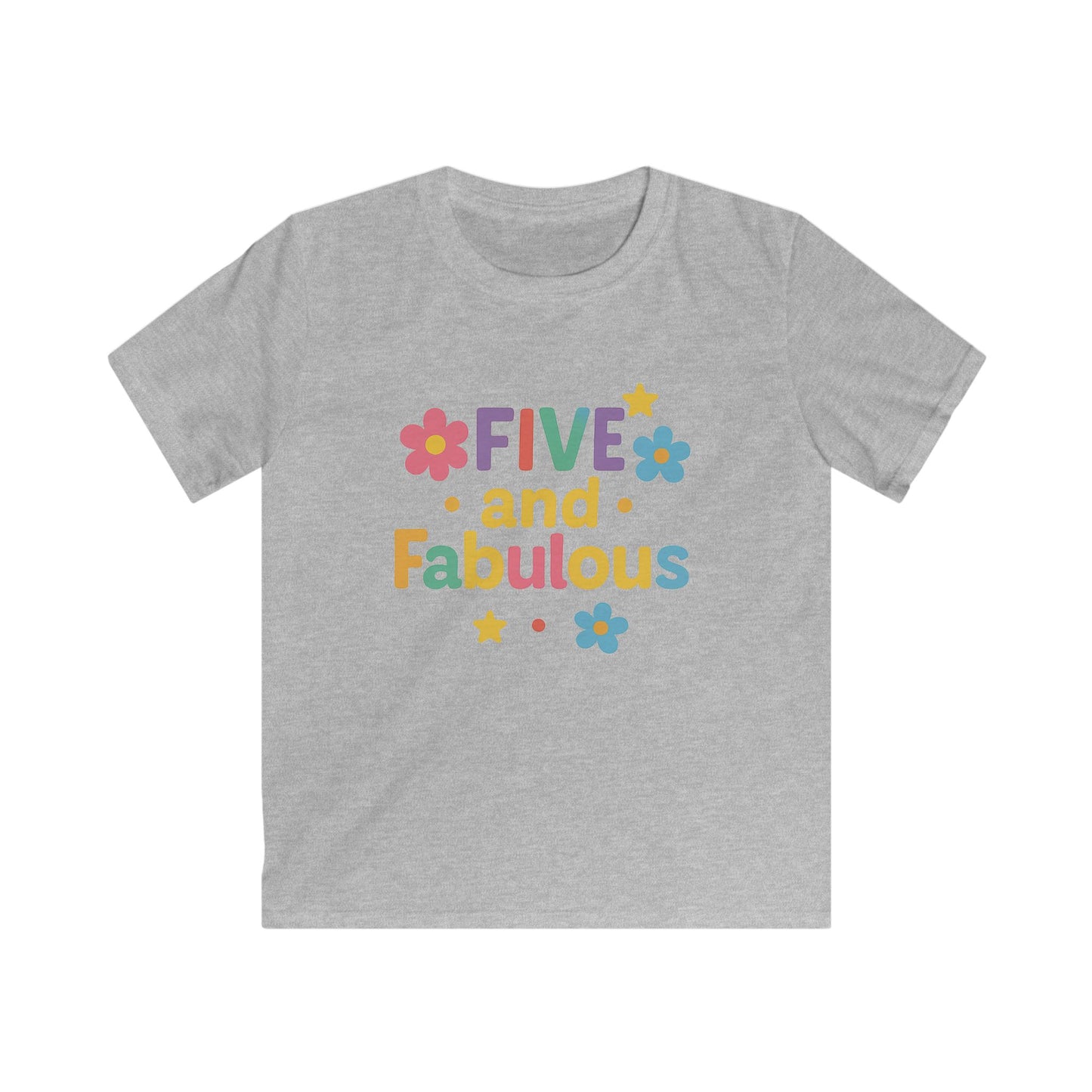 Kids Birthday Tee, Five and Fabulous Shirt, Cute Childrens T-Shirt, Fun Kids Apparel, Birthday Gift for Girls