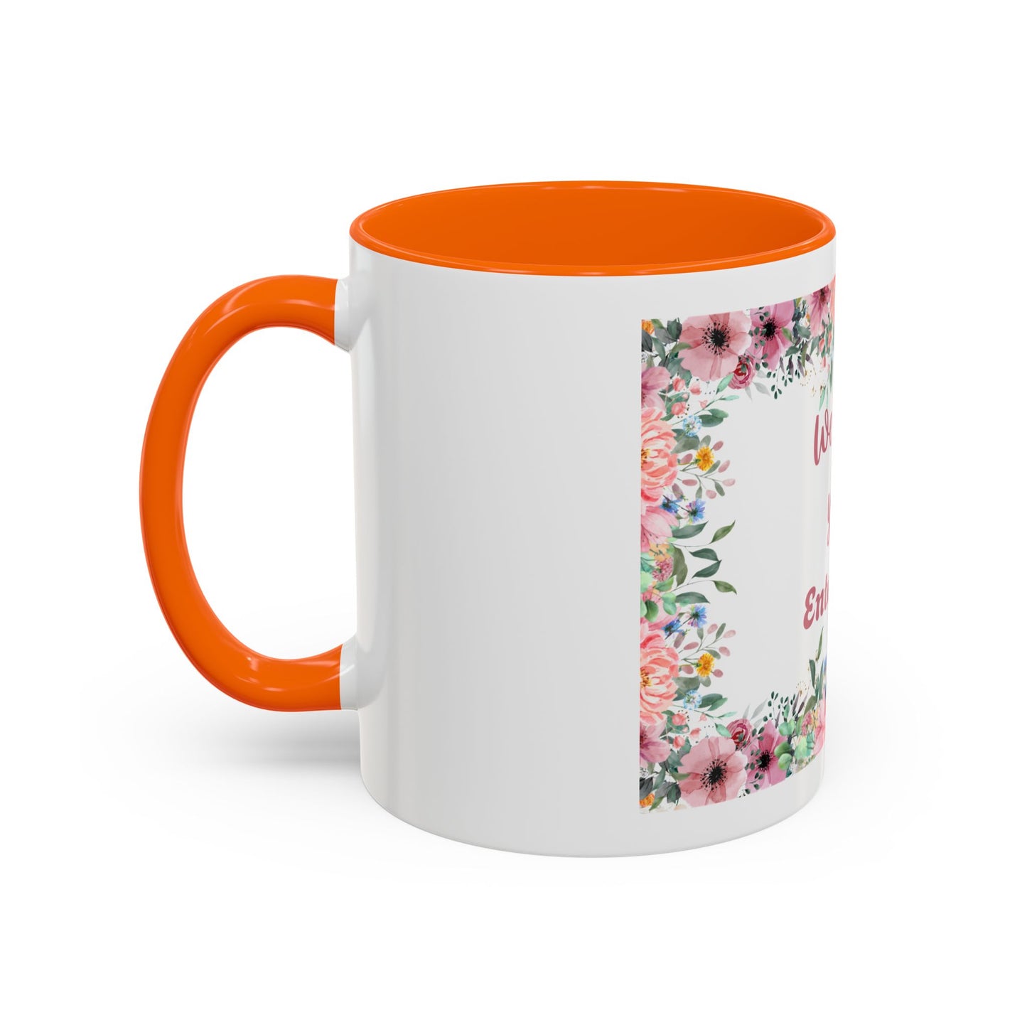 Floral Accent Coffee Mug - "We Love You!" Personalized Gift