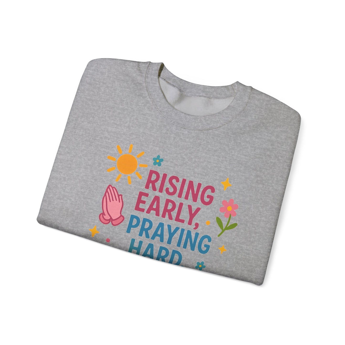 Risen & Slayin' Sweatshirt - Cozy Spiritual Gift for Her, Motivational Crewneck, Daily Inspiration Apparel, Church Outfit, Cute Casual Wear