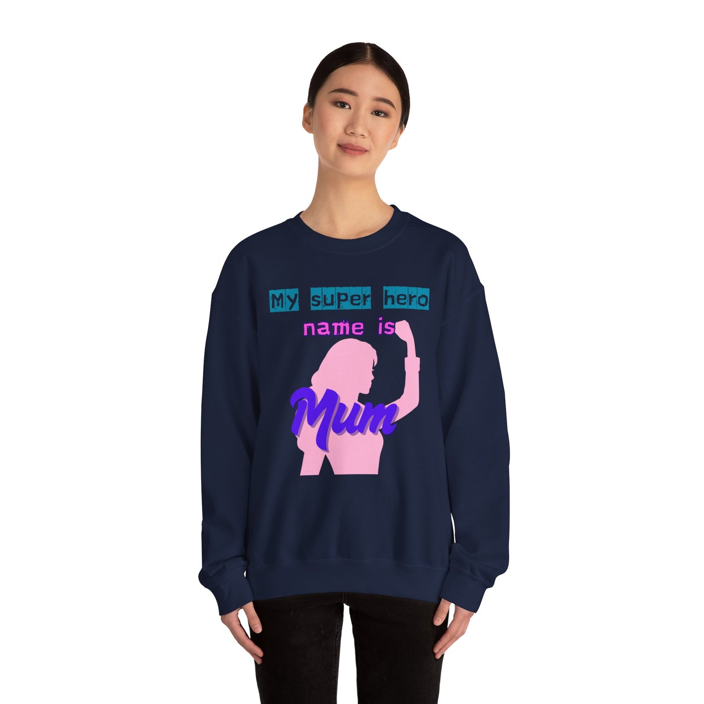 My Superhero Mum Sweatshirt, Cozy Unisex Crewneck, Gift for Moms, Mother's Day, Comfortable Everyday Wear
