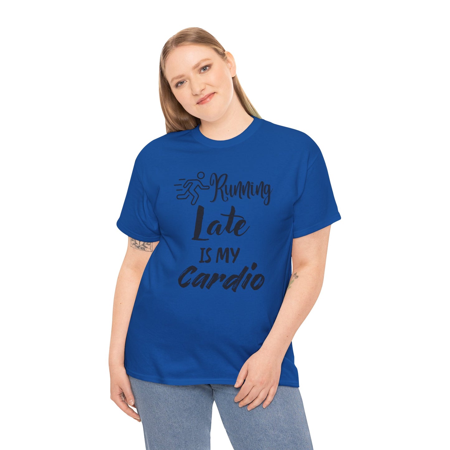 Running Late Is My Cardio Unisex Heavy Cotton Tee