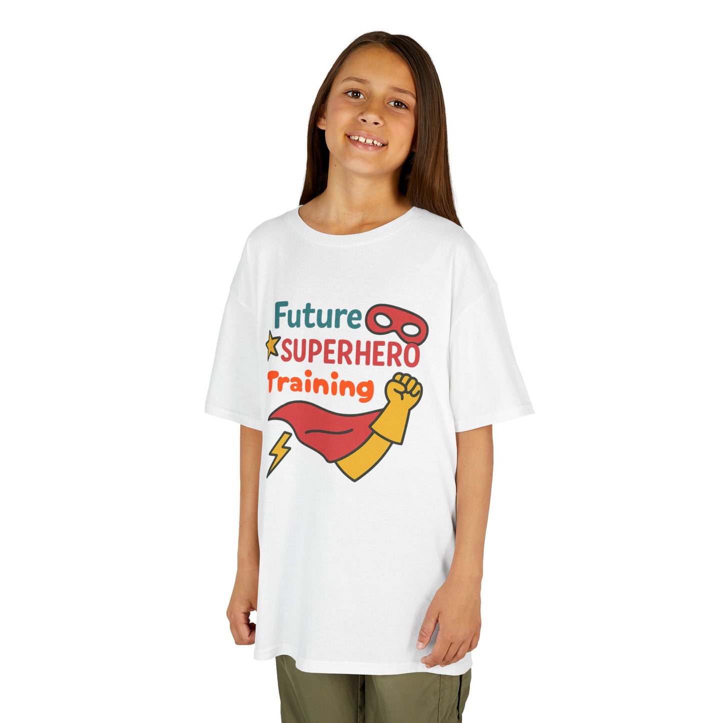 Future Superhero Kids Tee, Youth Graphic T-Shirt, Training Shirt for Kids, Fun Birthday Gift, Playful Party Outfit
