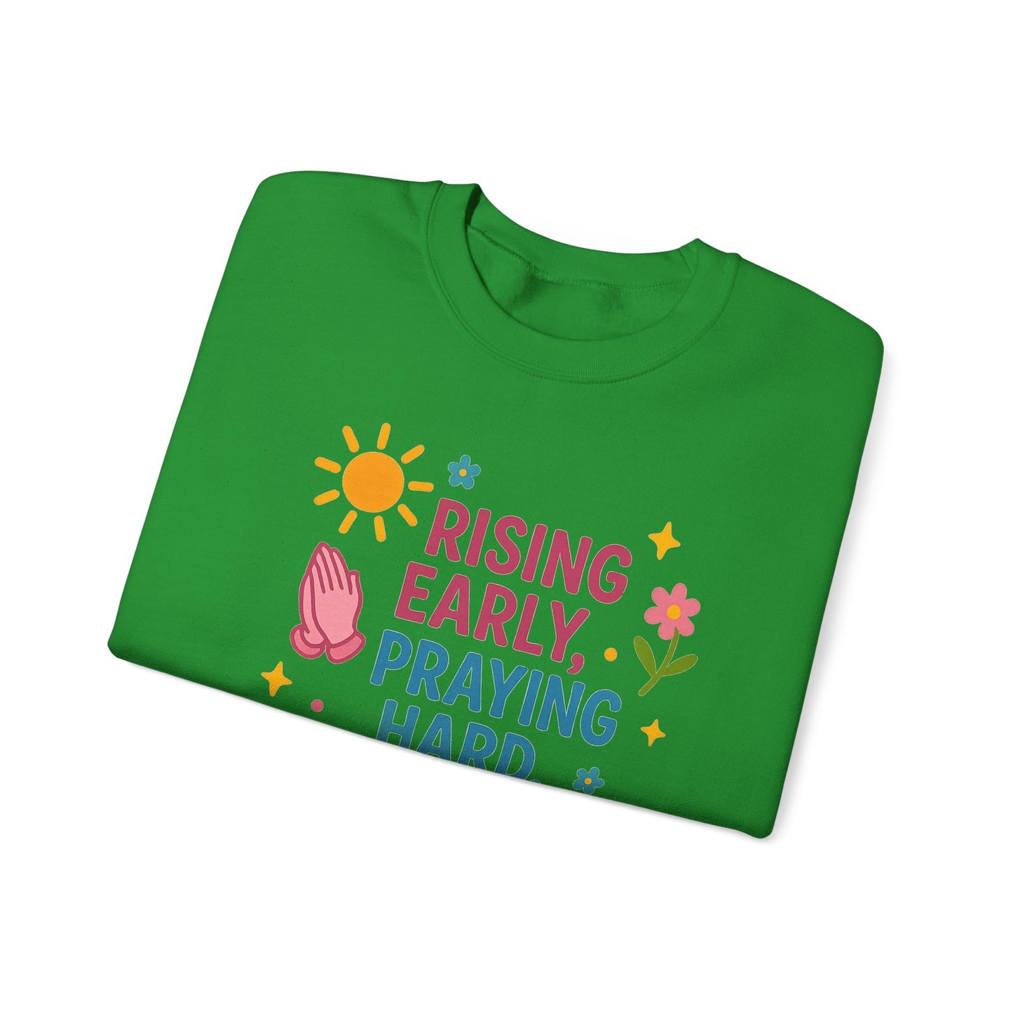 Risen & Slayin' Sweatshirt - Cozy Spiritual Gift for Her, Motivational Crewneck, Daily Inspiration Apparel, Church Outfit, Cute Casual Wear