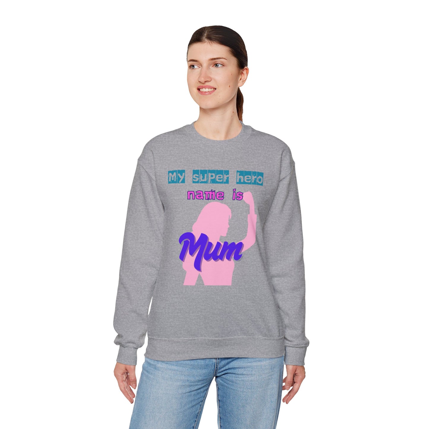 My Superhero Mum Sweatshirt, Cozy Unisex Crewneck, Gift for Moms, Mother's Day, Comfortable Everyday Wear