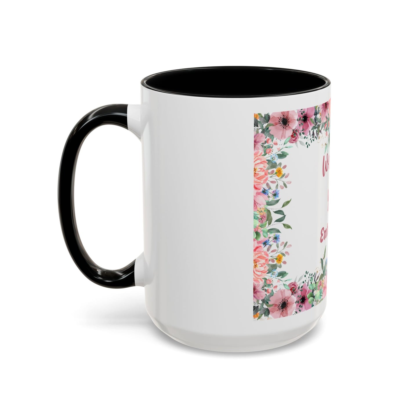 Floral Accent Coffee Mug - "We Love You!" Personalized Gift