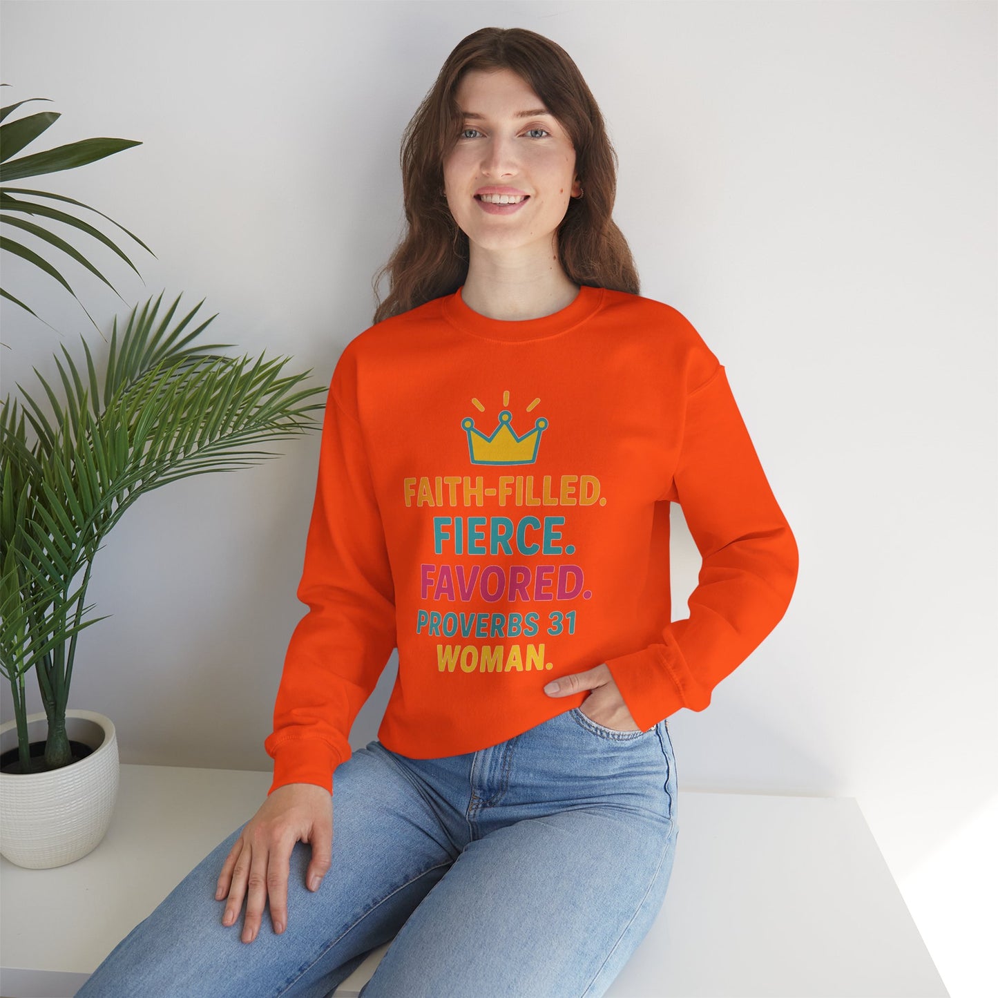Faith-Filled Proverbs 31 Woman Sweatshirt, Inspirational Crewneck, Motivational Apparel, Christian Gift, Faith-Based Clothing
