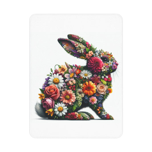 Floral Bunny Toddler Blanket - Soft Cozy Nursery Decor for Baby Showers, Easter, Birthdays, Playtime, and Gifts
