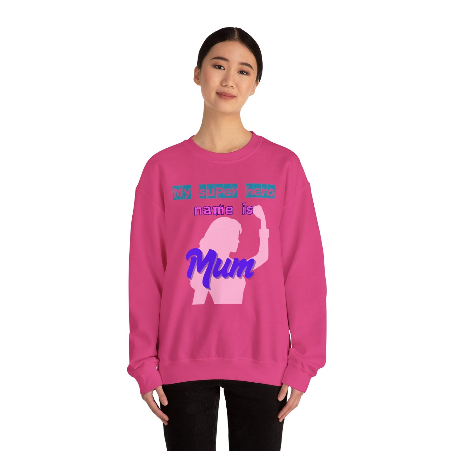 My Superhero Mum Sweatshirt, Cozy Unisex Crewneck, Gift for Moms, Mother's Day, Comfortable Everyday Wear