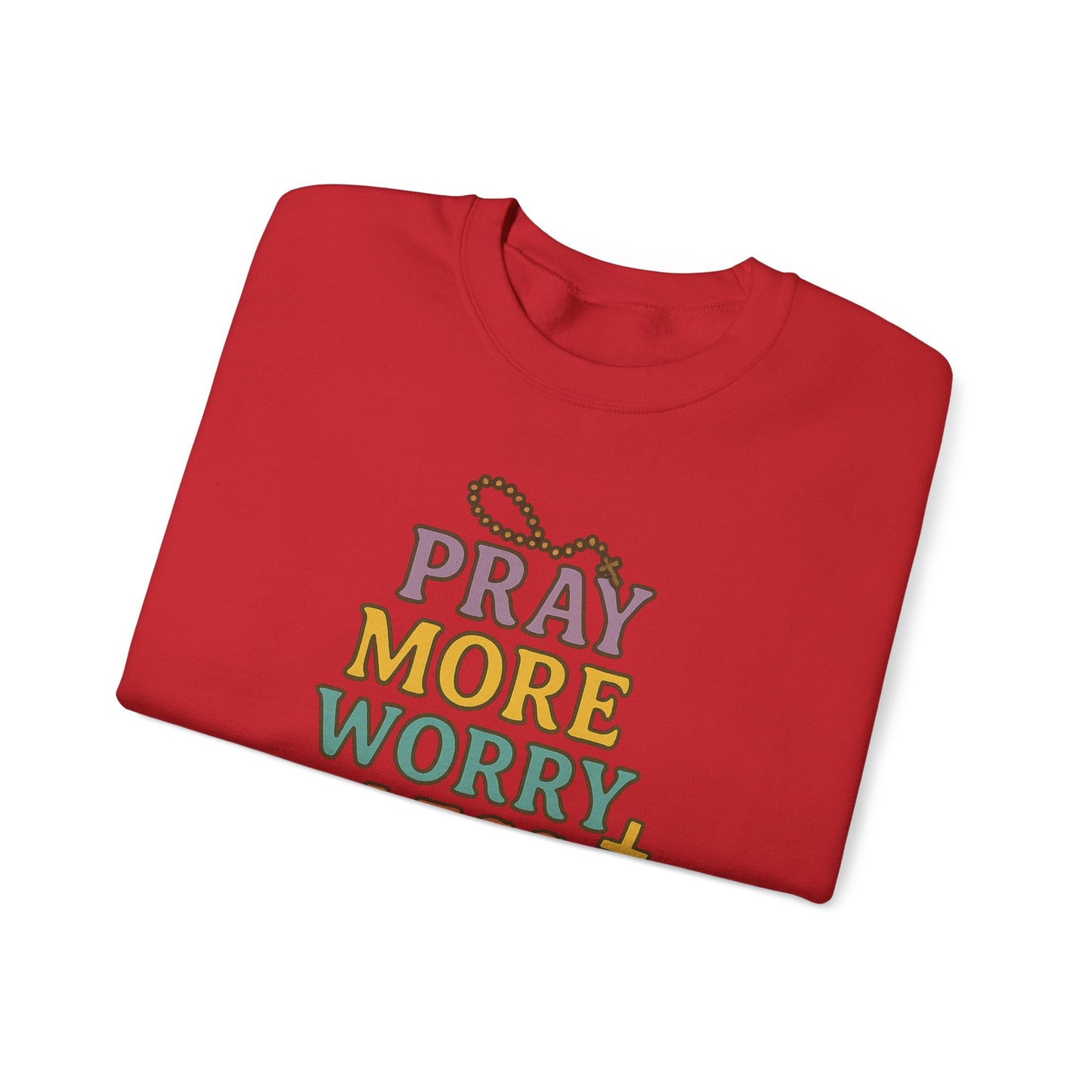 Faith-Inspired Crewneck Sweatshirt - Pray More Worry Less, Cozy Gift for Family, Religious Apparel, Inspirational Sweatshirt, Perfect [...]