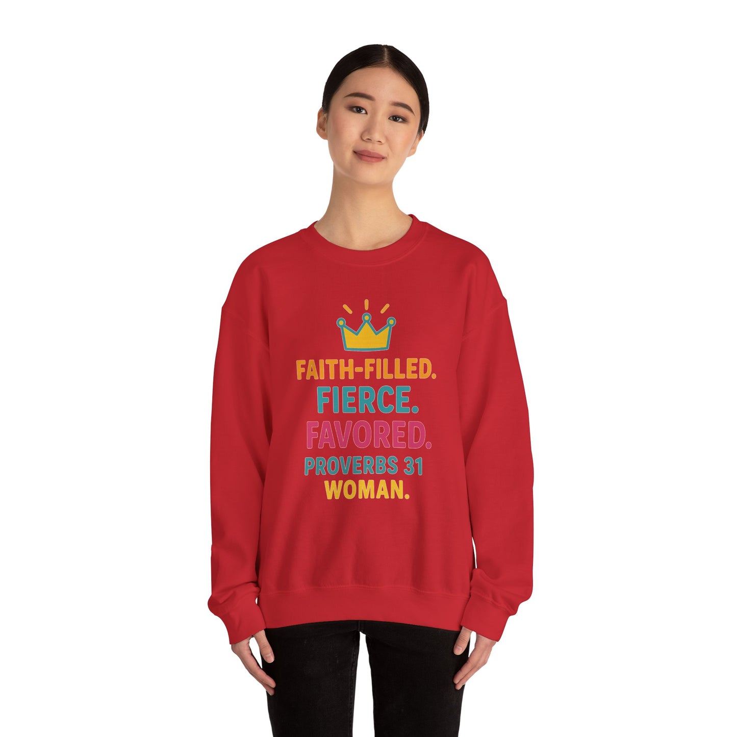 Faith-Filled Proverbs 31 Woman Sweatshirt, Inspirational Crewneck, Motivational Apparel, Christian Gift, Faith-Based Clothing