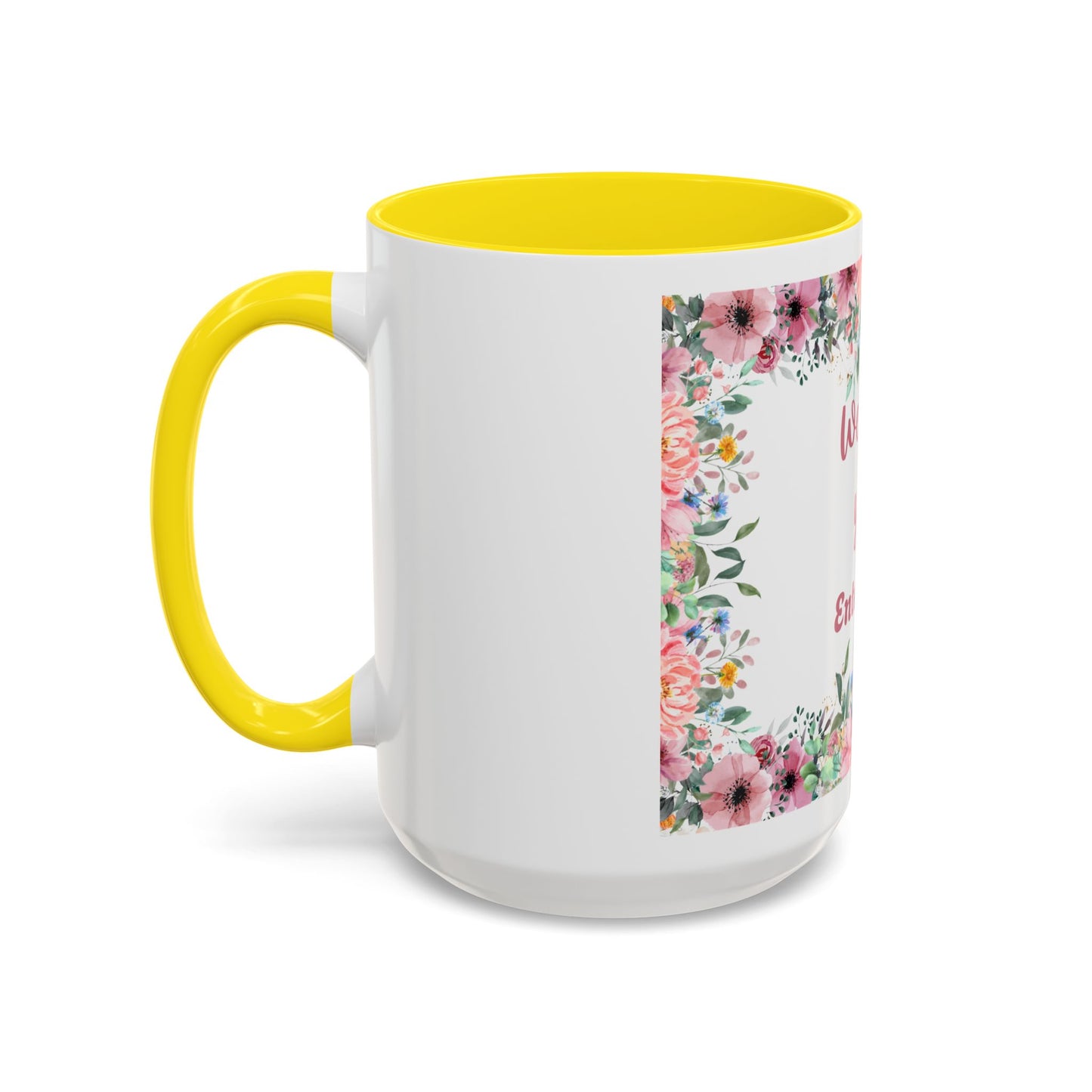 Floral Accent Coffee Mug - "We Love You!" Personalized Gift