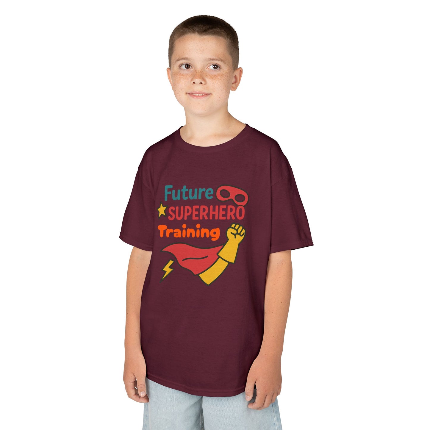 Future Superhero Kids Tee, Youth Graphic T-Shirt, Training Shirt for Kids, Fun Birthday Gift, Playful Party Outfit