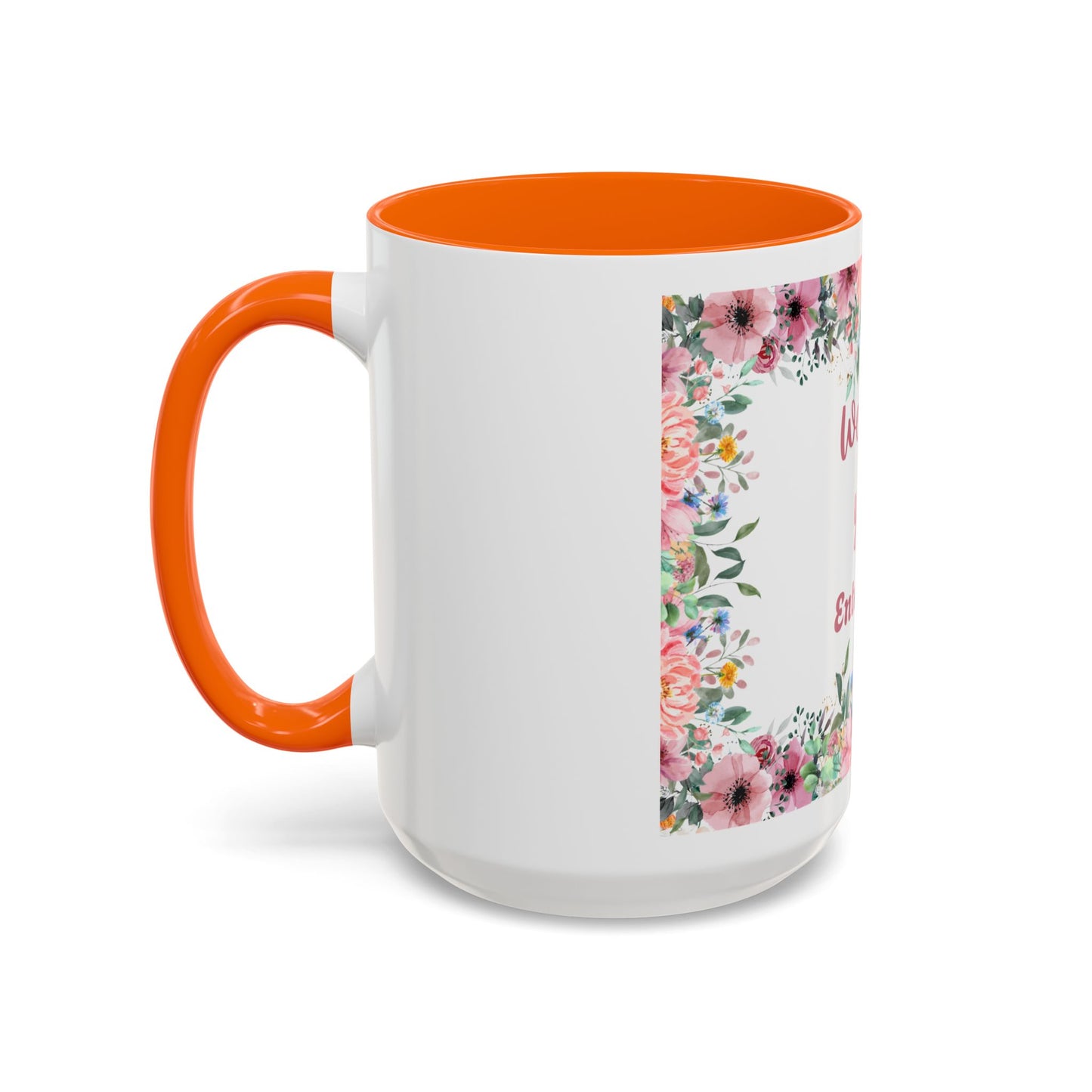 Floral Accent Coffee Mug - "We Love You!" Personalized Gift