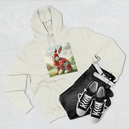 Whimsical Bunny Fleece Hoodie, Cozy Spring Hoodie, Easter Gift, Cute Rabbit Sweatshirt, Fun and Comfy Hoodie