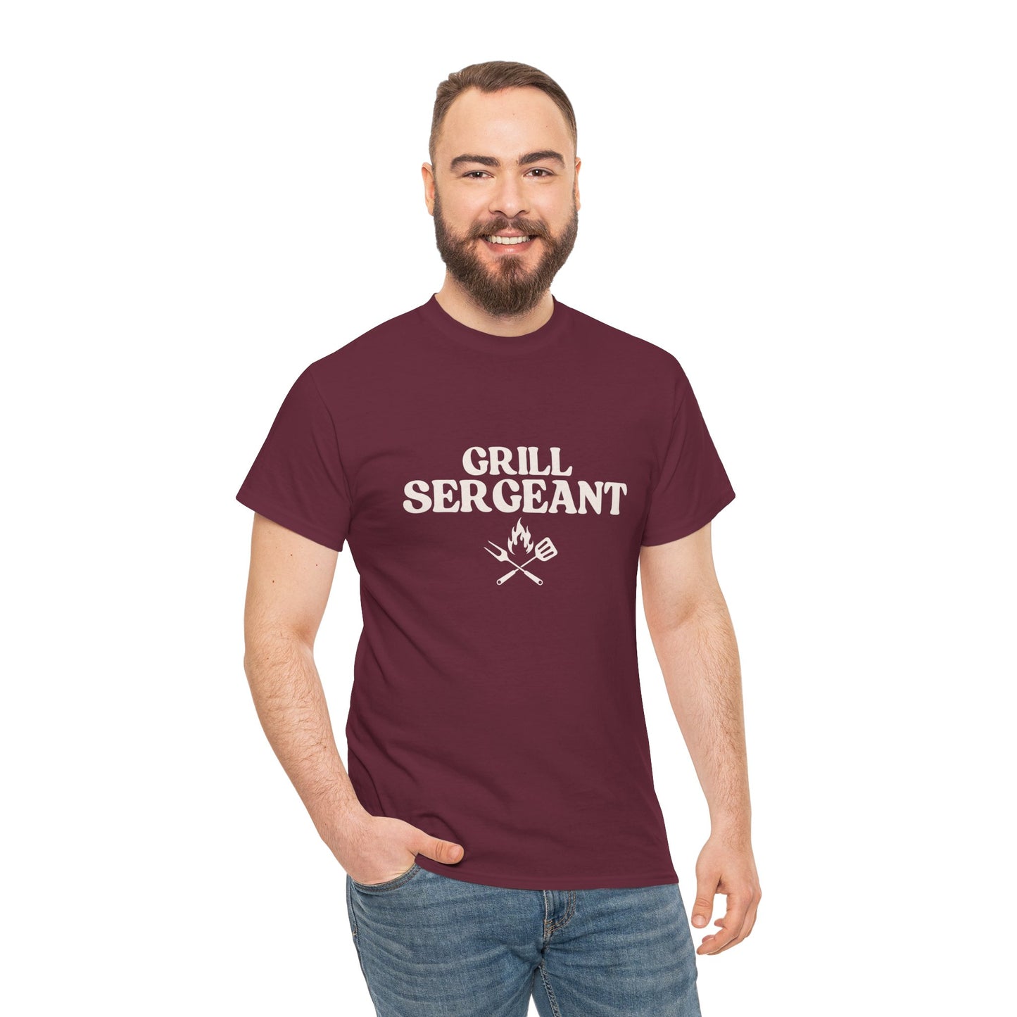 Unisex Cotton Tee - Grill Sergeant, Funny BBQ Shirt, Father's Day Gift, Cookout Apparel, Summer Party Wear, Casual T-Shirt