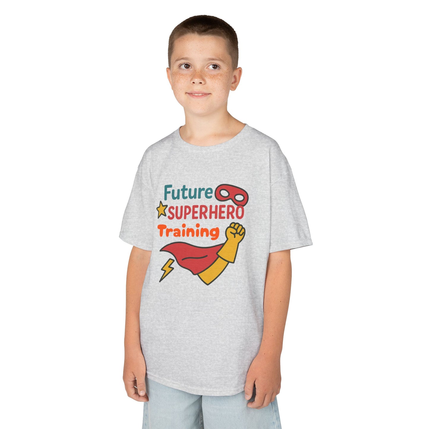 Future Superhero Kids Tee, Youth Graphic T-Shirt, Training Shirt for Kids, Fun Birthday Gift, Playful Party Outfit