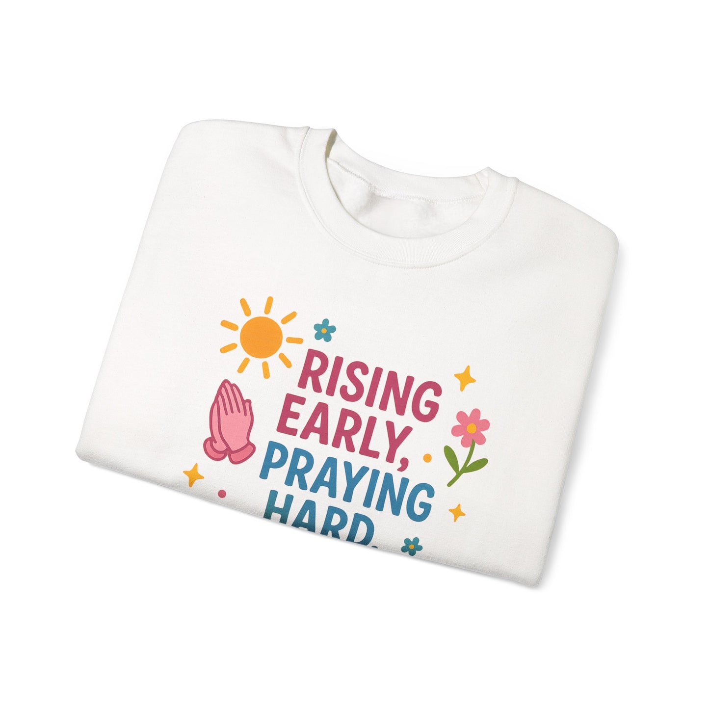Risen & Slayin' Sweatshirt - Cozy Spiritual Gift for Her, Motivational Crewneck, Daily Inspiration Apparel, Church Outfit, Cute Casual Wear