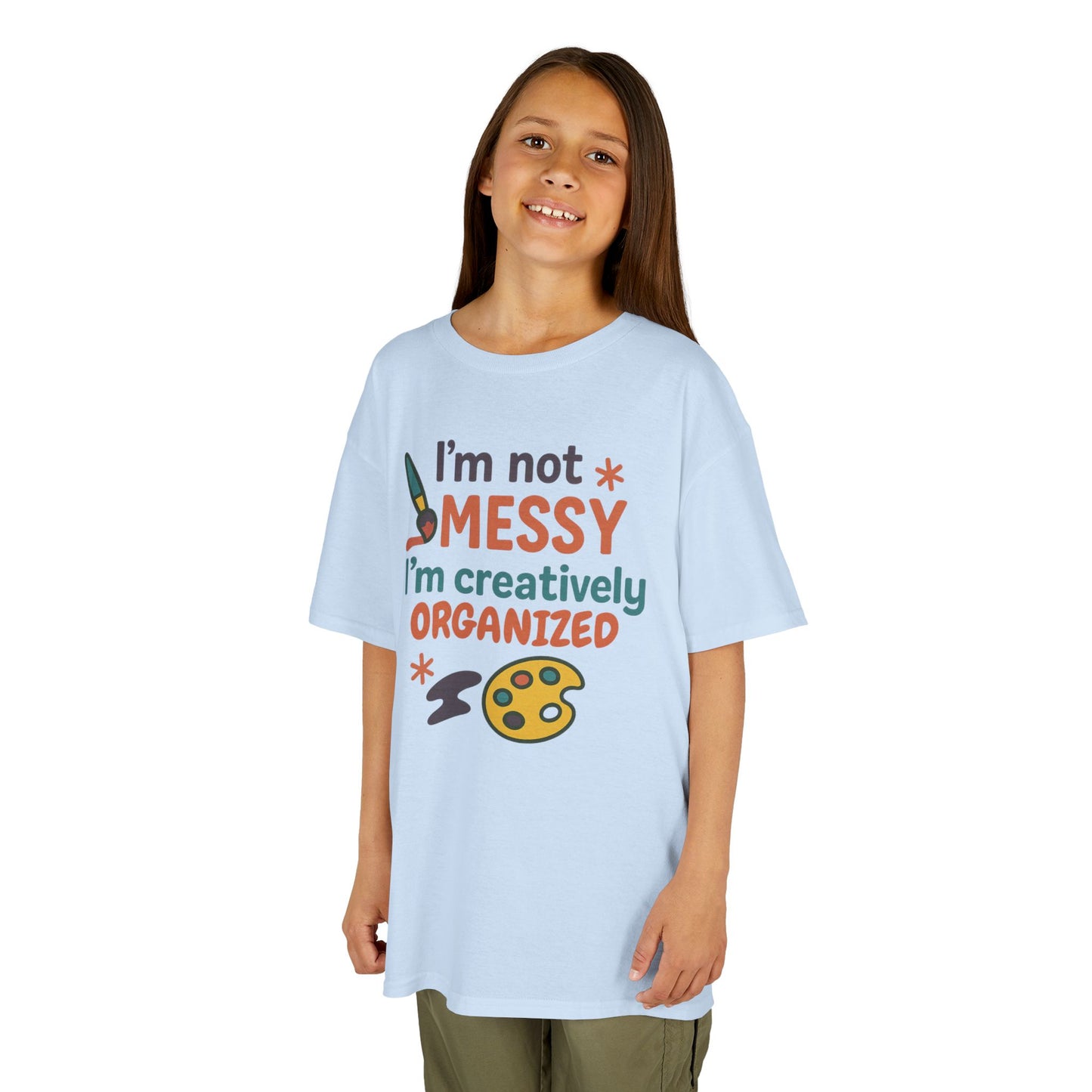 Creative Kids Tee - I'm Not Messy I'm Creatively Organized, Fun Gift for Artsy Kids, Birthday, Art Lovers, Playful Kids, Creative Apparel