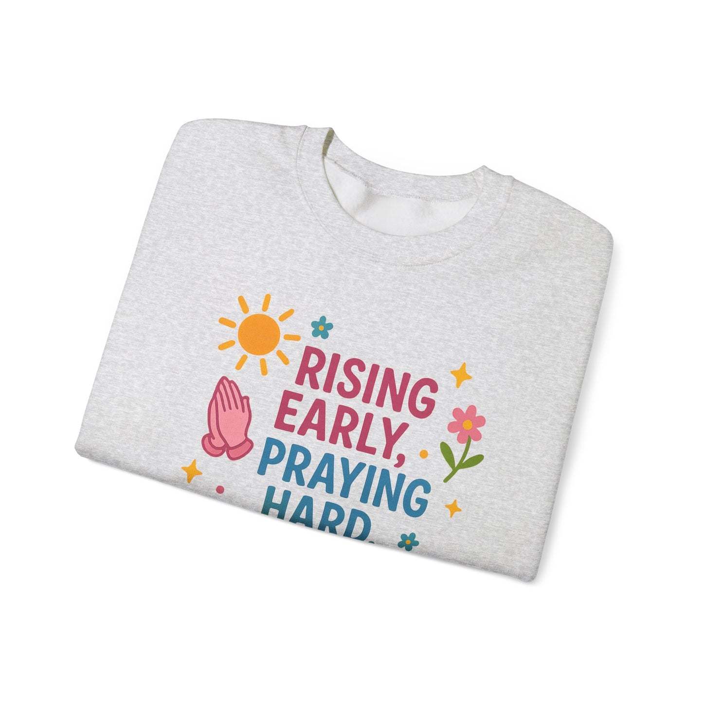 Risen & Slayin' Sweatshirt - Cozy Spiritual Gift for Her, Motivational Crewneck, Daily Inspiration Apparel, Church Outfit, Cute Casual Wear