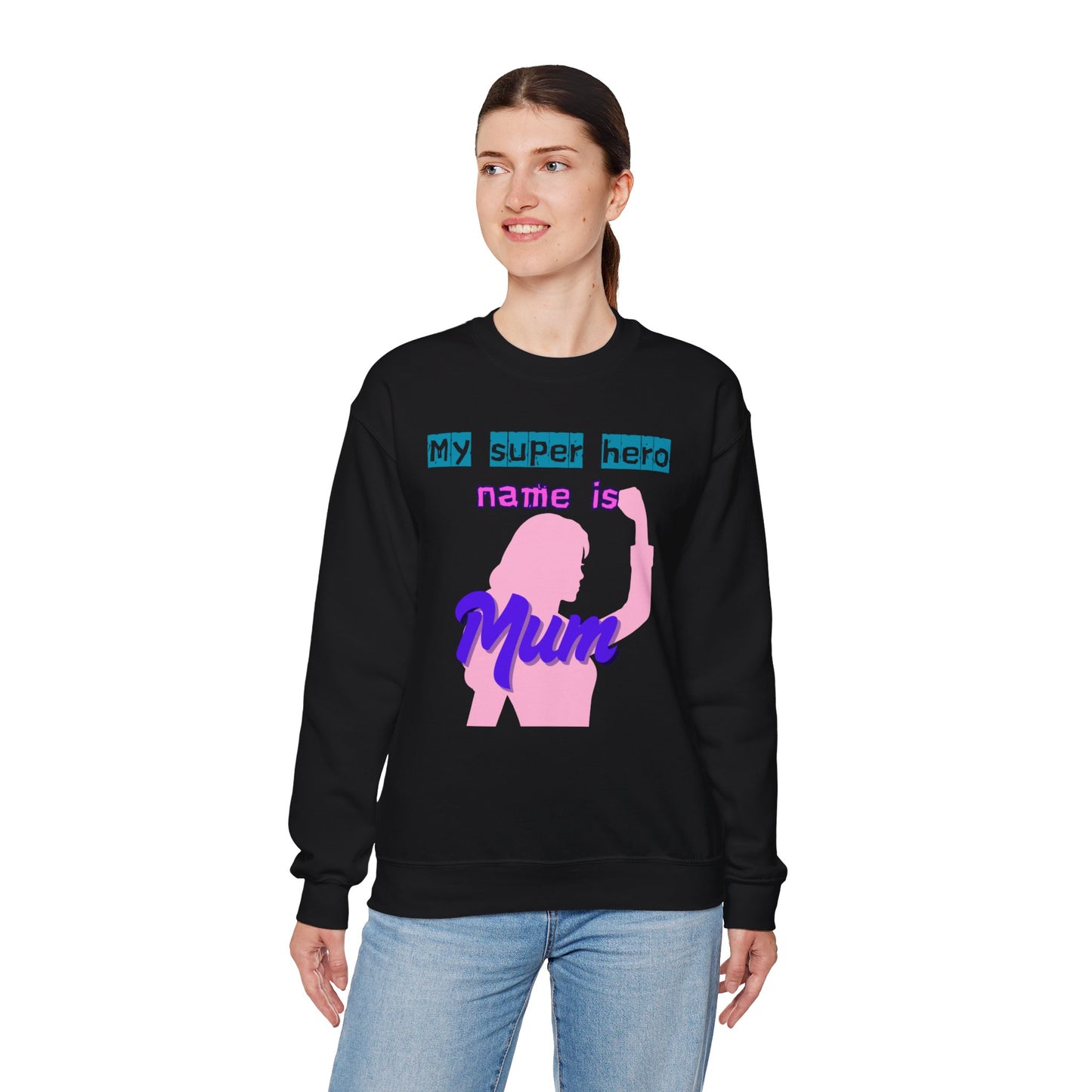 My Superhero Mum Sweatshirt, Cozy Unisex Crewneck, Gift for Moms, Mother's Day, Comfortable Everyday Wear