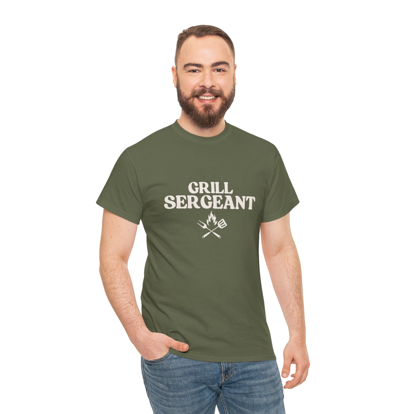 Unisex Cotton Tee - Grill Sergeant, Funny BBQ Shirt, Father's Day Gift, Cookout Apparel, Summer Party Wear, Casual T-Shirt