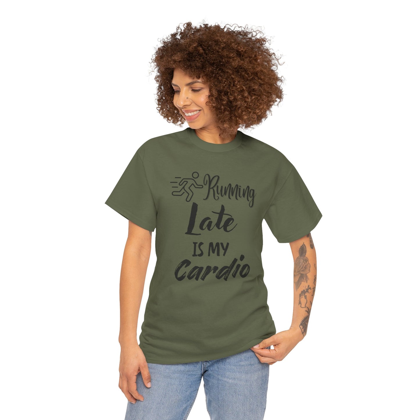 Running Late Is My Cardio Unisex Heavy Cotton Tee