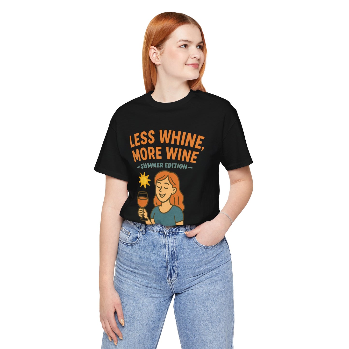 Less Whine, More Wine Tee | Fun Unisex Summer Shirt, Vintage Wine Lover Gift, Relaxed Fit Graphic Tee, Casual Wear, Party Outfit