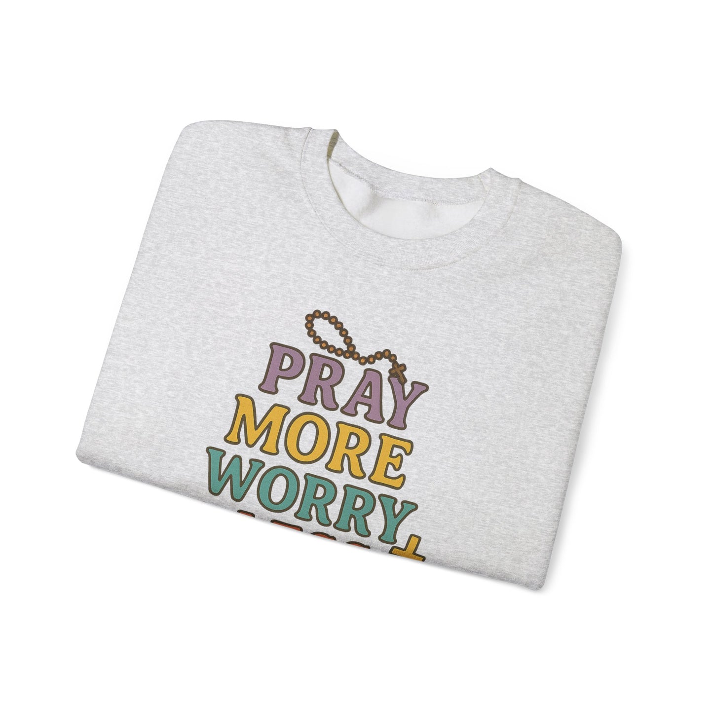 Faith-Inspired Crewneck Sweatshirt - Pray More Worry Less, Cozy Gift for Family, Religious Apparel, Inspirational Sweatshirt, Perfect [...]