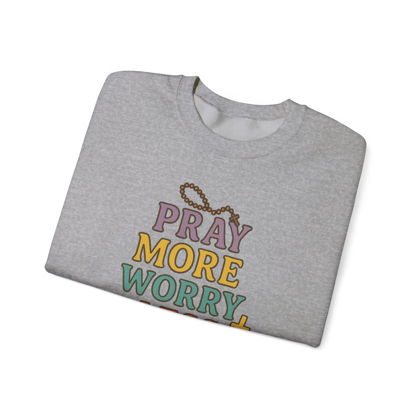 Faith-Inspired Crewneck Sweatshirt - Pray More Worry Less, Cozy Gift for Family, Religious Apparel, Inspirational Sweatshirt, Perfect [...]
