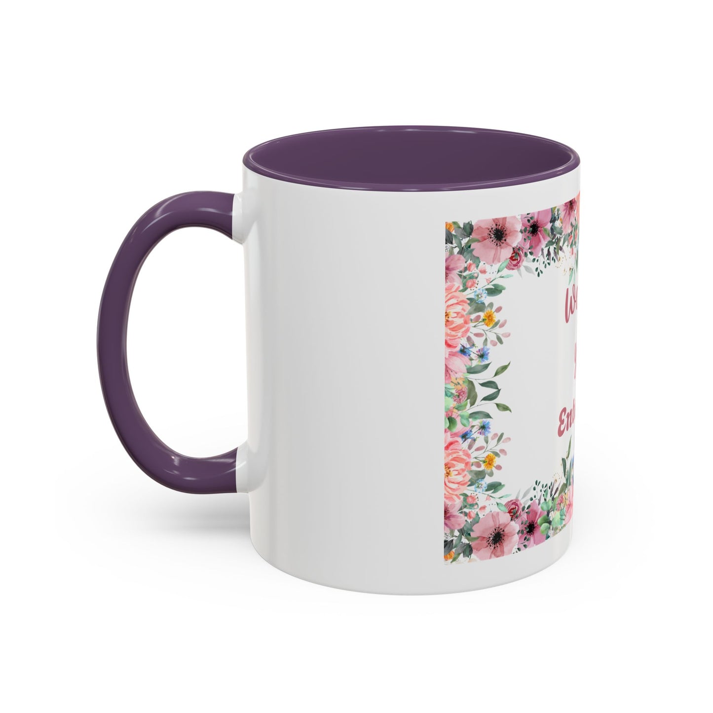 Floral Accent Coffee Mug - "We Love You!" Personalized Gift
