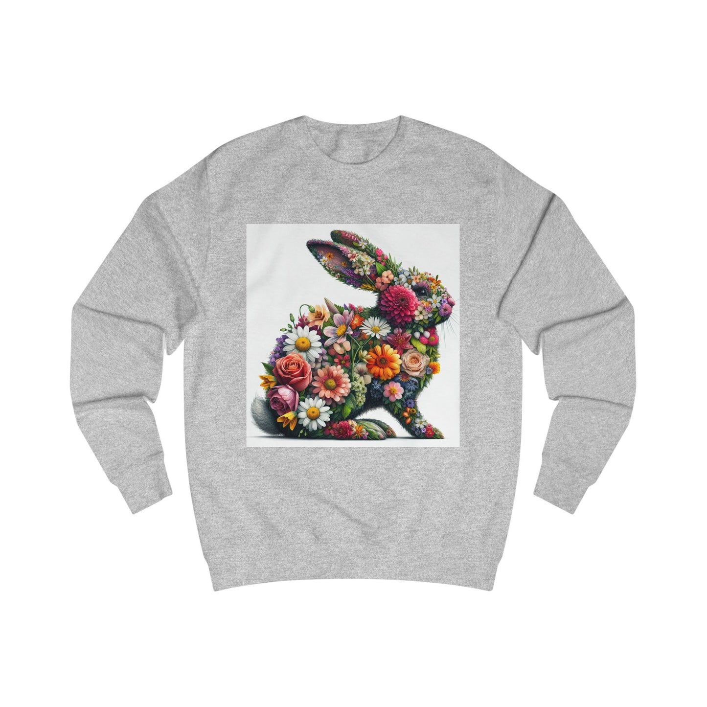 Floral Bunny Unisex Sweatshirt - Cozy Spring Design for Animal Lovers