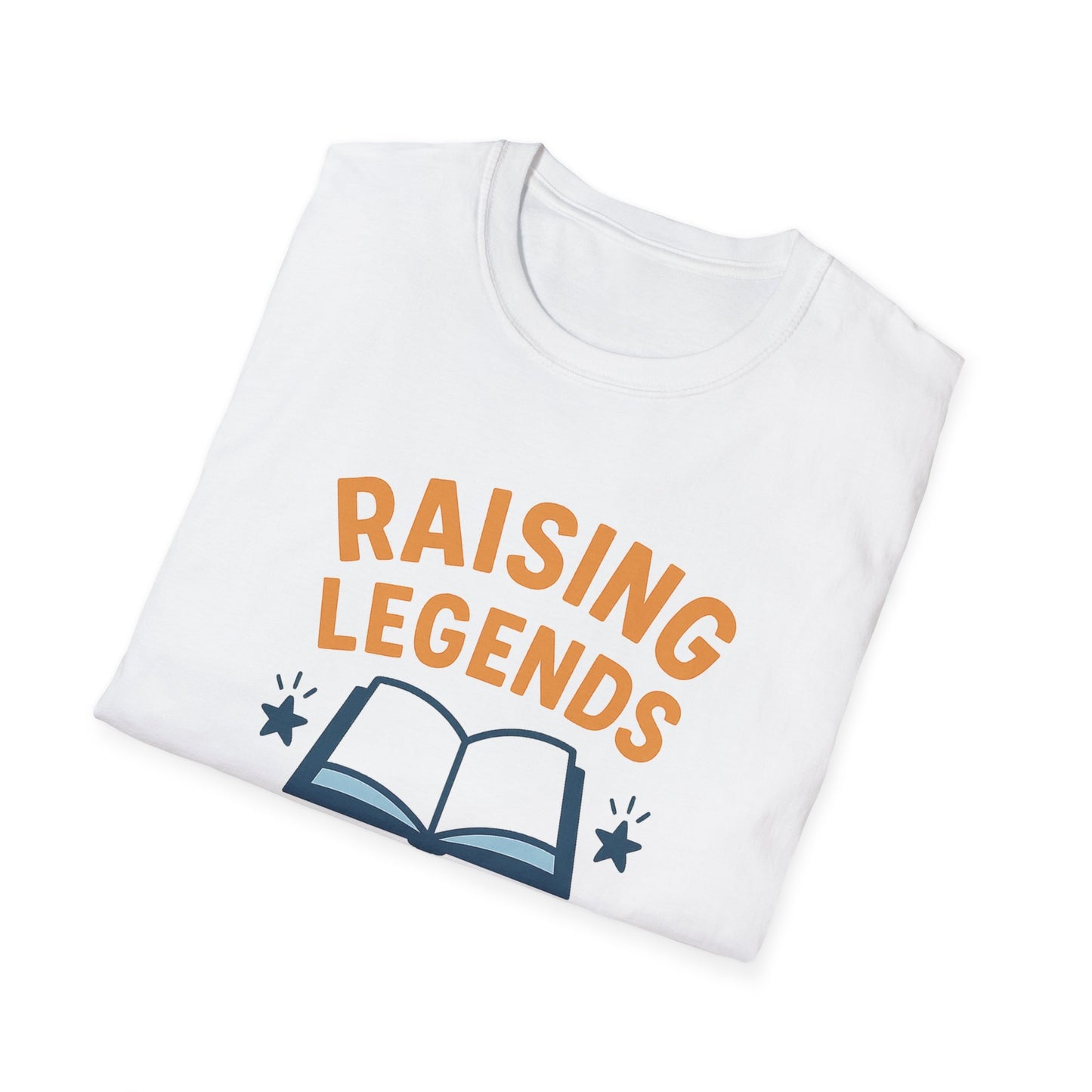 Raising Legends Bedtime Story T-Shirt, Unisex Softstyle Tee for Parents, Gift for Baby Showers, Kids' Birthdays, Cozy Casual Wear