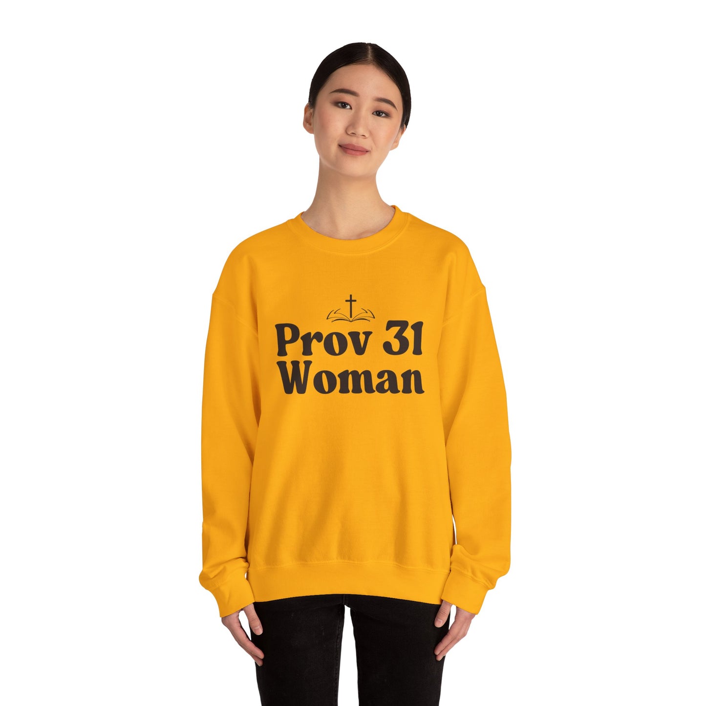 Faith-Inspired Unisex Crewneck Sweatshirt, Prov 31 Woman Gift, Cozy Apparel, Christian Fashion, Spirituality, Everyday Wear