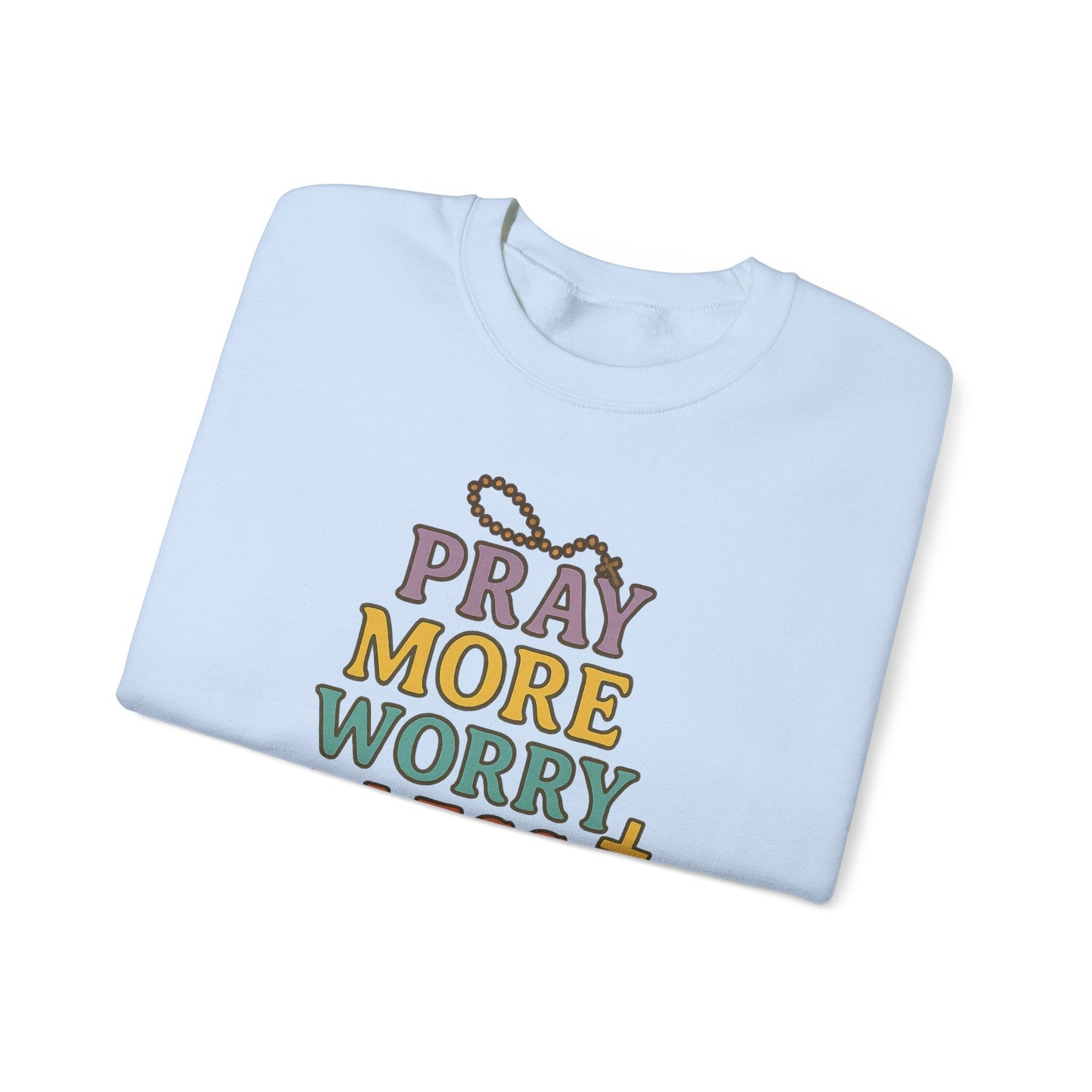 Faith-Inspired Crewneck Sweatshirt - Pray More Worry Less, Cozy Gift for Family, Religious Apparel, Inspirational Sweatshirt, Perfect [...]