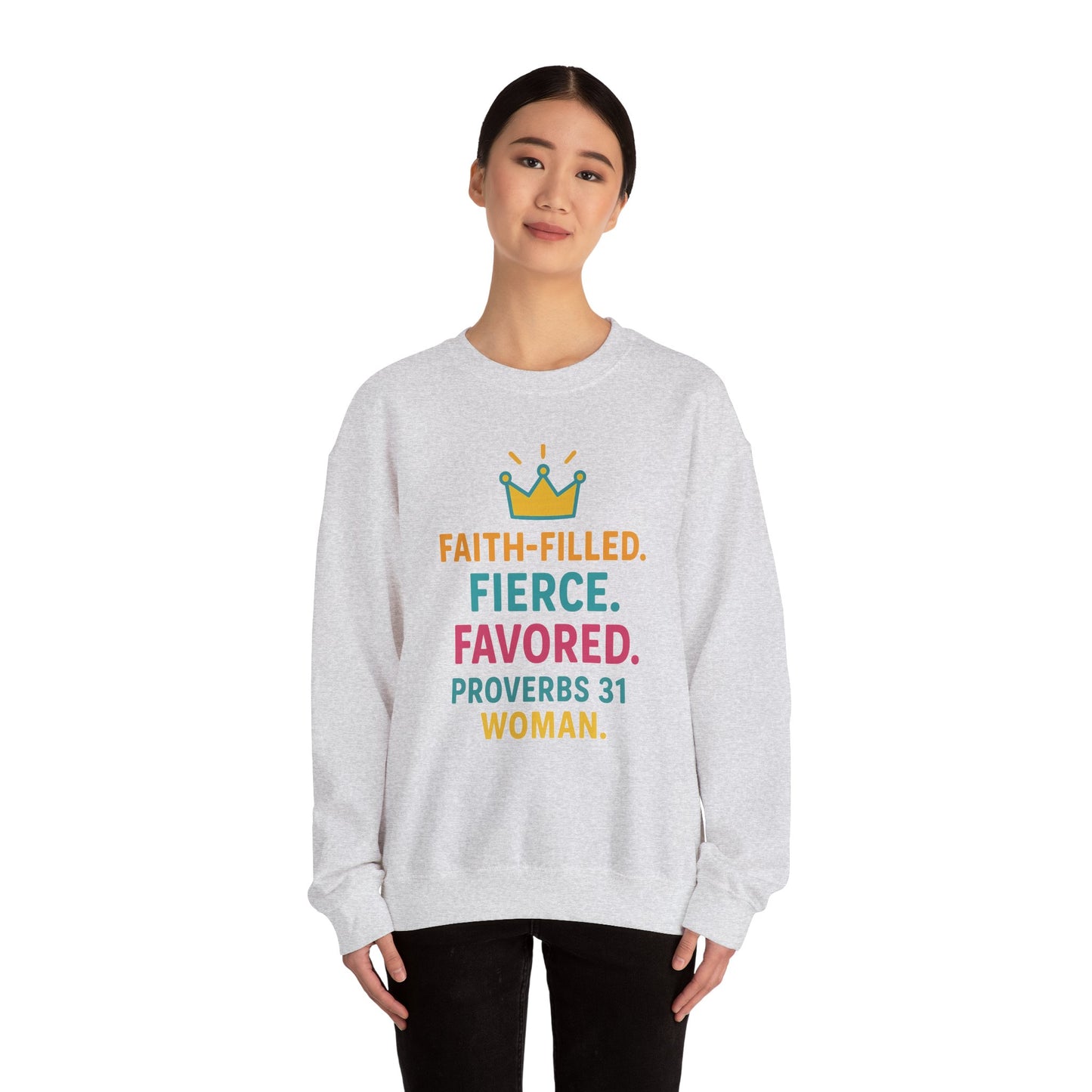Faith-Filled Proverbs 31 Woman Sweatshirt, Inspirational Crewneck, Motivational Apparel, Christian Gift, Faith-Based Clothing