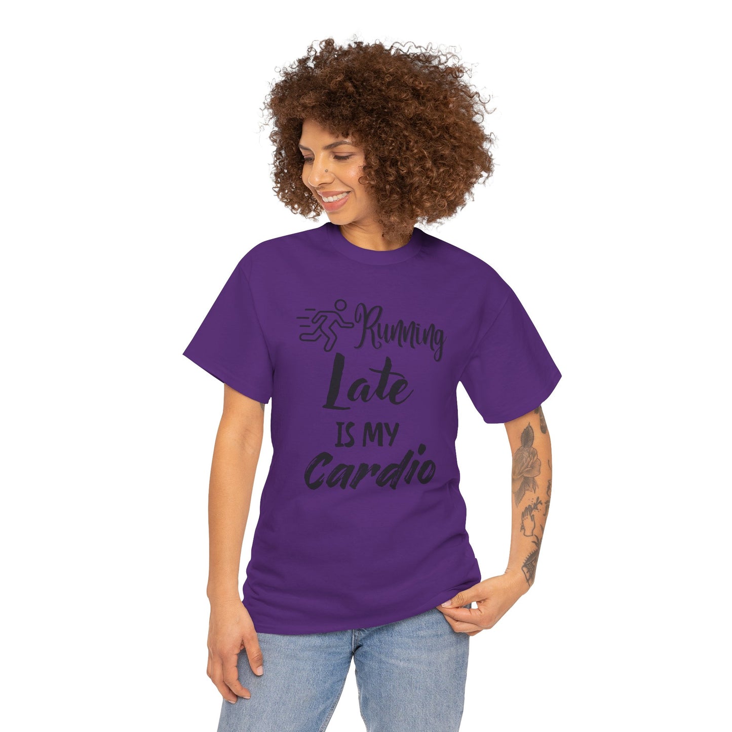 Running Late Is My Cardio Unisex Heavy Cotton Tee