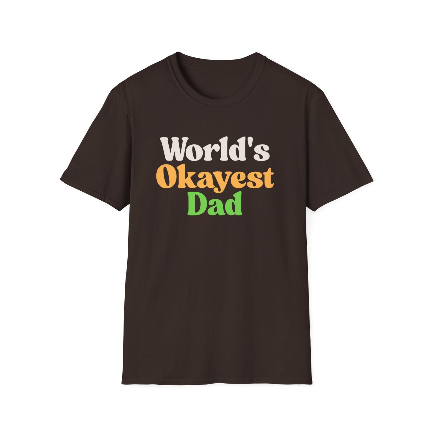 World's Okayest Dad Unisex Softstyle T-Shirt, Father's Day Gift, Casual Dad Tee, Funny Dad T-Shirt, Gift for Him, Dad Humor Shirt