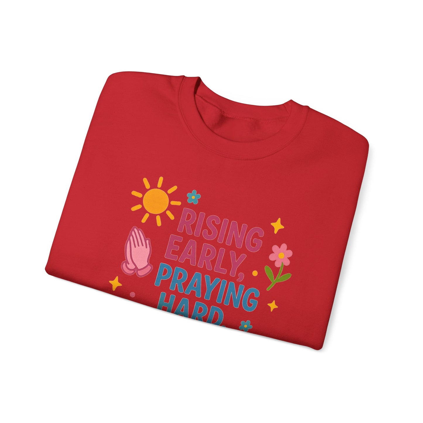 Risen & Slayin' Sweatshirt - Cozy Spiritual Gift for Her, Motivational Crewneck, Daily Inspiration Apparel, Church Outfit, Cute Casual Wear