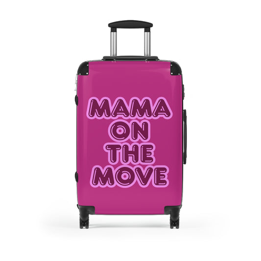 Pink Stylish Travel Suitcase - 'Mama On The Move'  Luggage for Moms on the Go