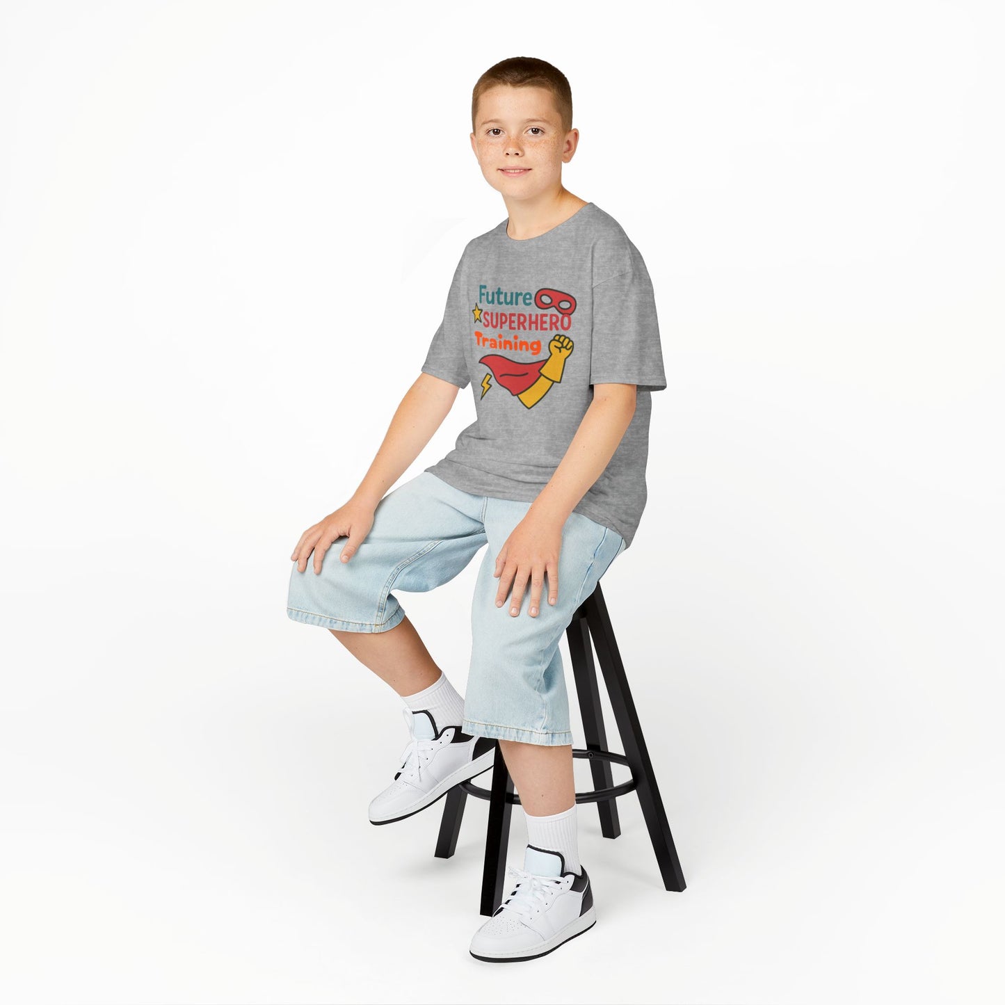 Future Superhero Kids Tee, Youth Graphic T-Shirt, Training Shirt for Kids, Fun Birthday Gift, Playful Party Outfit