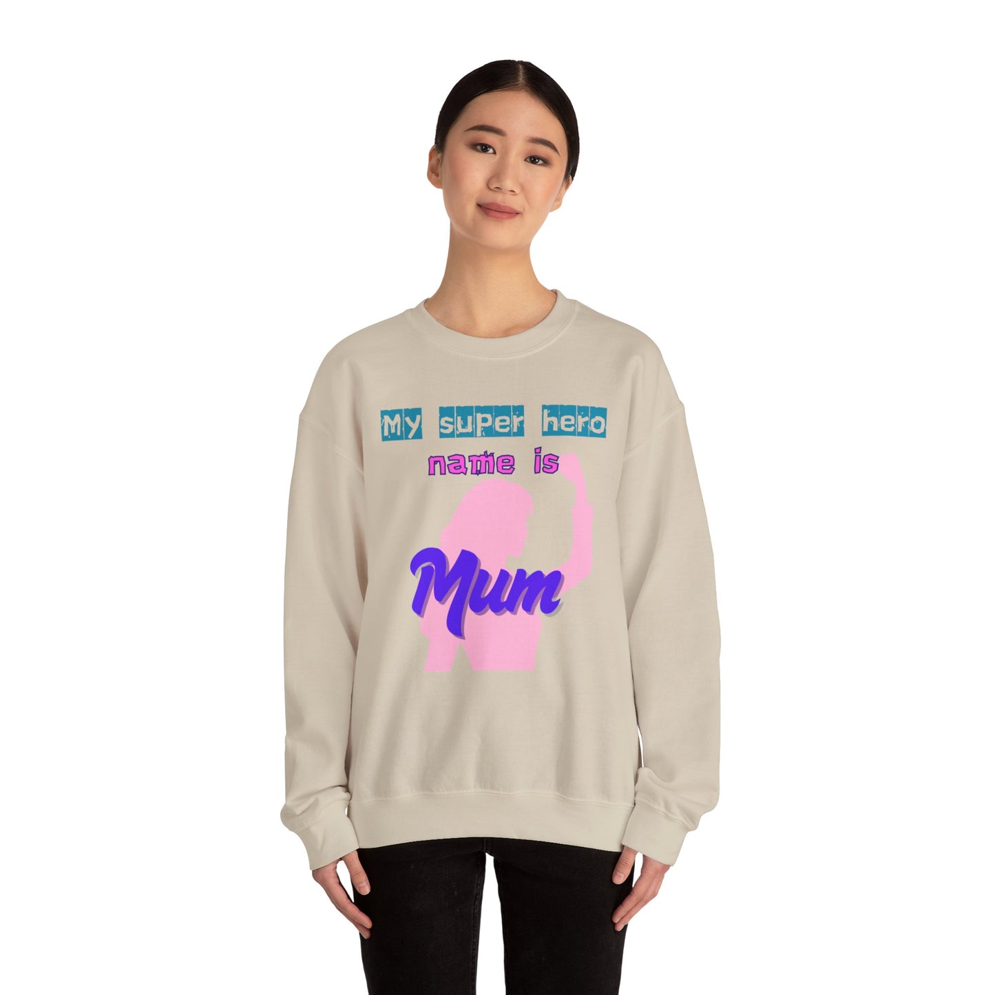 My Superhero Mum Sweatshirt, Cozy Unisex Crewneck, Gift for Moms, Mother's Day, Comfortable Everyday Wear