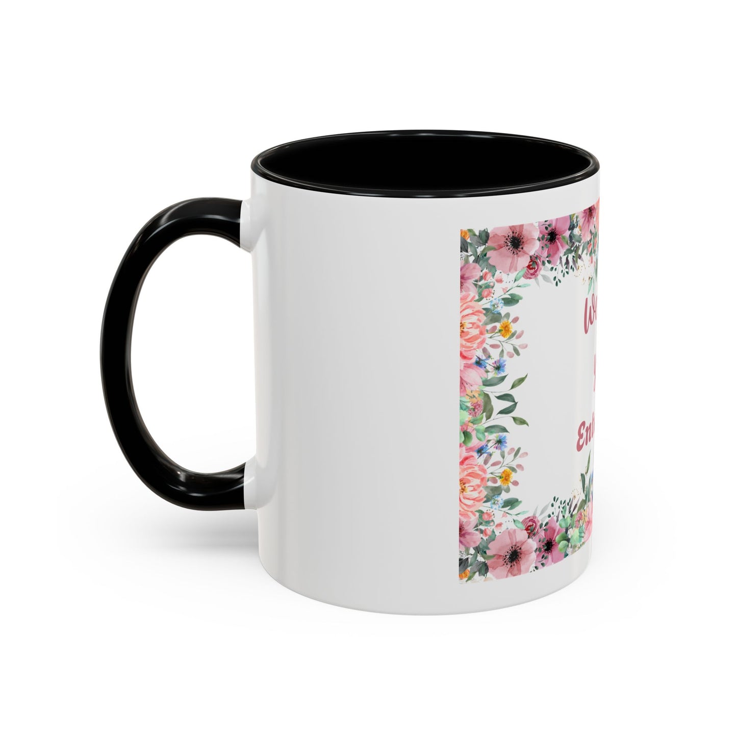 Floral Accent Coffee Mug - "We Love You!" Personalized Gift