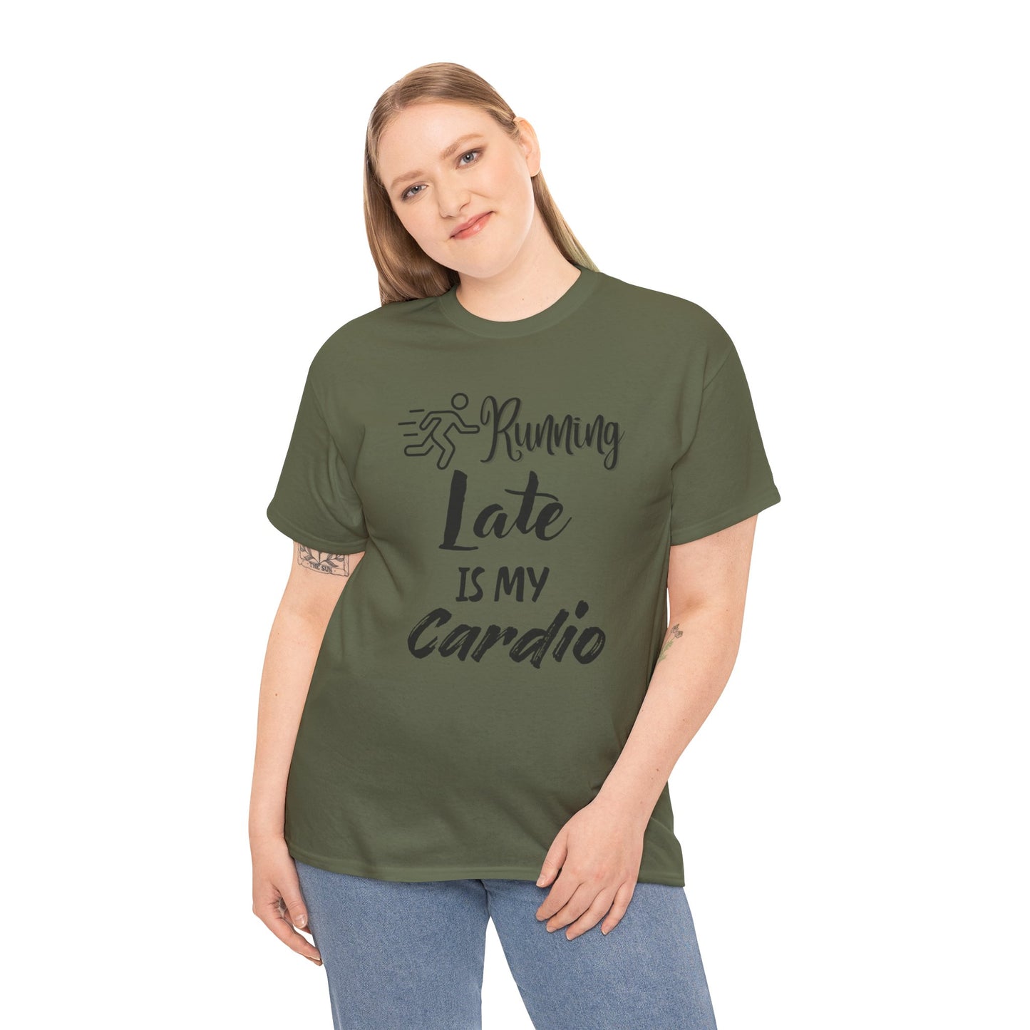 Running Late Is My Cardio Unisex Heavy Cotton Tee