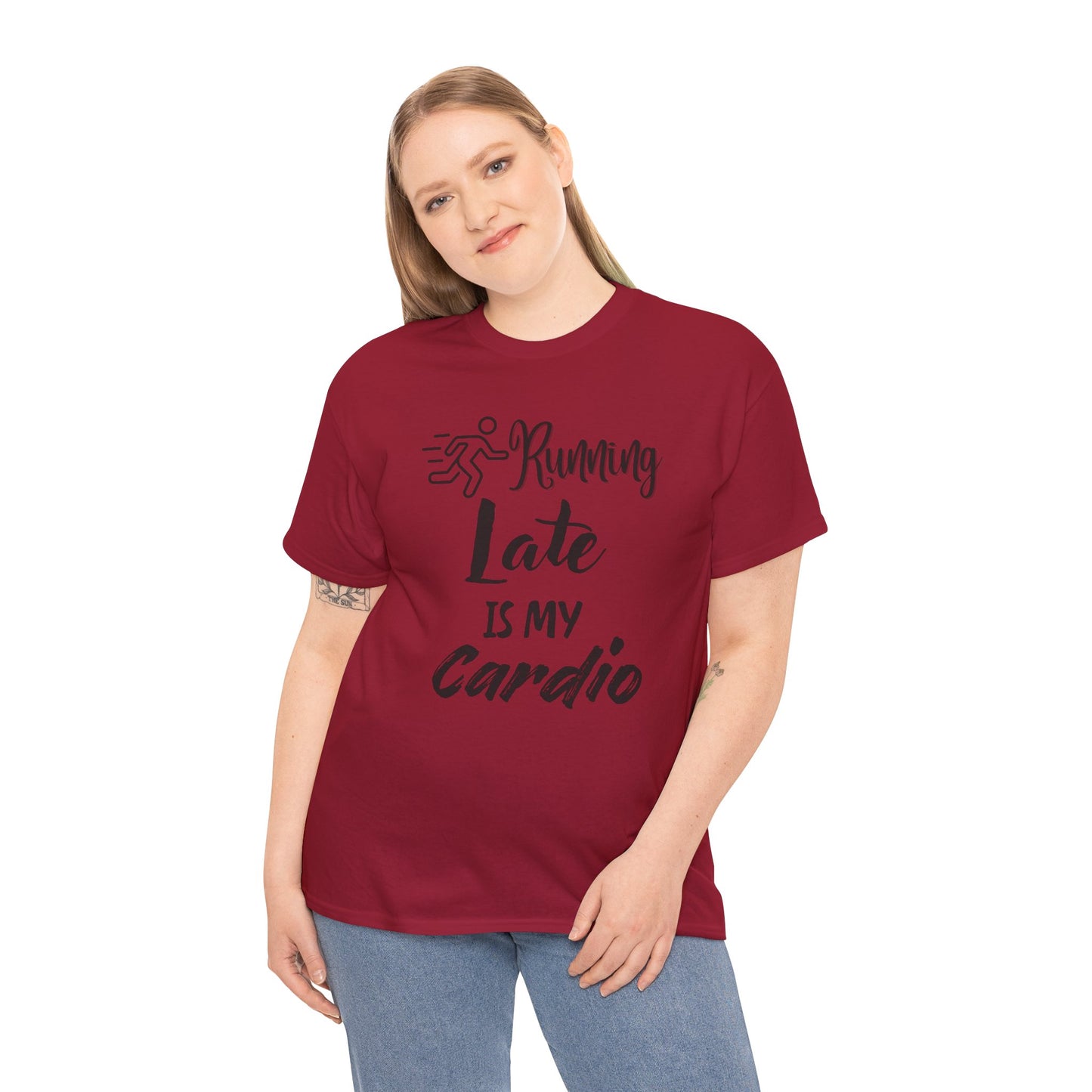 Running Late Is My Cardio Unisex Heavy Cotton Tee